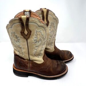Ariat Fatbaby Cowgirl Western Boots Women Size 6.5 B Brown Tan Leather 10005904